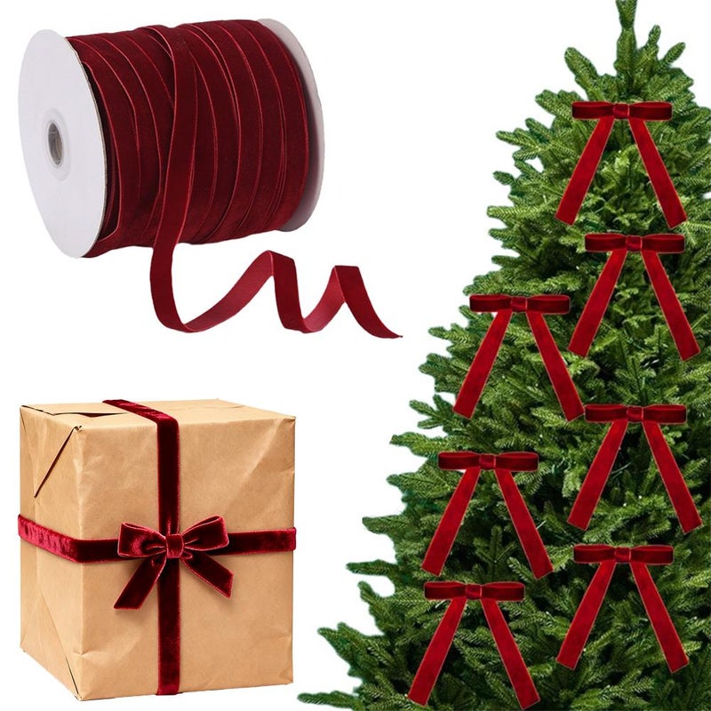 1cm Christmas velvet ribbon, a hot-selling cross-border DIY flocked ribbon, nylon velvet jewelry webbing, bow accessories.